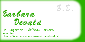 barbara devald business card